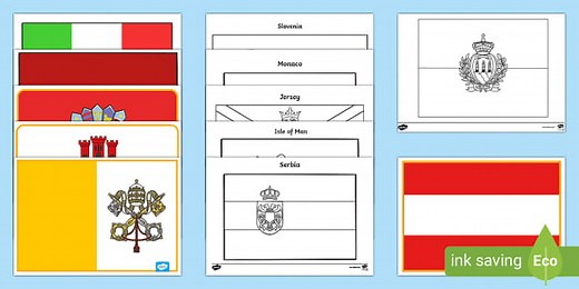European Country Flag Posters and Colouring Display Pack