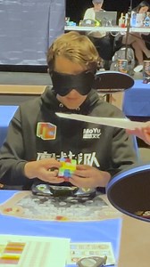 Fastest time to solve a 3x3x3 rotating puzzle cube blindfolded - 12.00 seconds by Tommy Cherry 🇺🇸 @tommycherry11111 | Guinness World Records