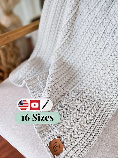 CROCHET PATTERN   VIDEO Cozy Braided Wheat Stitch™ Crochet Blanket Pattern | Worsted Throw Pdf | Beginner-friendly Afghan | 16 Sizes - Etsy