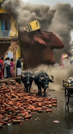 Building Collapse 🚨 Watch the shocking moment structures give way #disaster #landslide #breaking