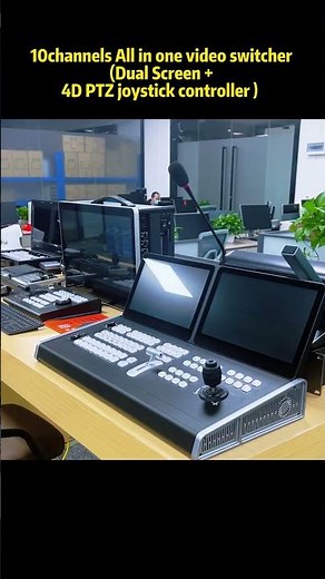 10 channels all-in-one live stream video mixer switcher（Dual Screen+built-in 4D joystick controller)