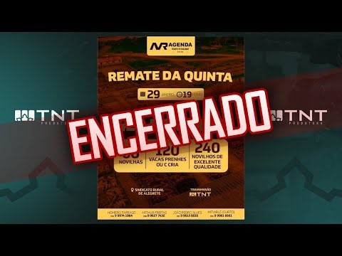 29/01 - Remate da Quinta Agenda Remates | 19h