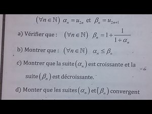 2 bac sm les suites numériques exercice 43 page 105 (Almoufid)