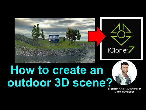 How to create a 3D Scene in iClone 7.9 - tree, grass, sky, terrain, prop - FULL TUTORIAL