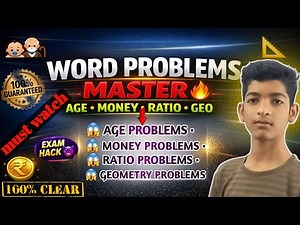 All Word Problems One Video| Age Money Ratio Geometry | Word Problems| Age, Money, Ratio & Geometry