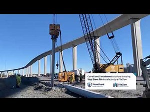 ShoreGuard Vinyl Sheet Pile Install with PileClaw for Cut-off/Containment Wall at EPA Superfund Site