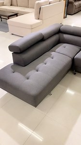 Avalanche Grey Linen Sectional A modern design with a sleek, yet symmetrical accents. The perfect example of not too fussy and not too simple😍 Shop the look today! Only $199,999 gct Total $229,999 | Khemlani Mart