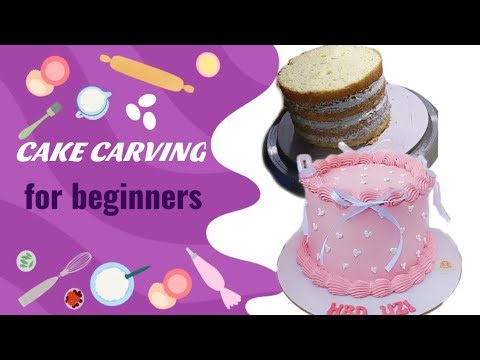 Cake carving for begginers || simple & easy cake design tutorial