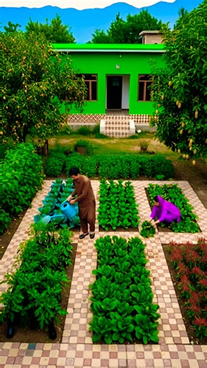 Peaceful Backyard Vegetable Garden | Simple Rural Living & Fresh Harvest 🌿