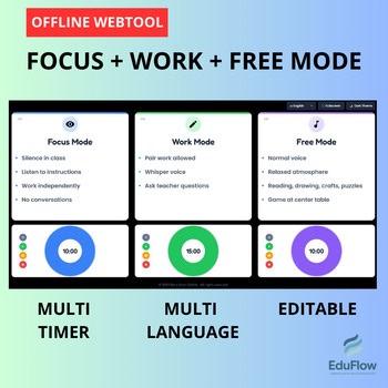 Class Modes | Focus   Work   Free Mode | Offline Smartboard Classroom Manager