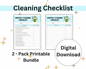 Monthly Cleaning Checklist for the Home, Professional Cleaners, Domestic Helpers, Cleaning Crews, Family Members, Undated Printable Planner - Etsy Australia