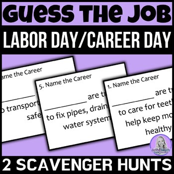 Labor Day Career Day Scavenger Hunts Career Exploration Community Helpers SPED