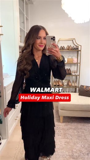 The most stunning @walmart maxi dress just launched!!! 🌟Comment OUTFIT LINKS to shop! 🛍️This shimmering beauty also comes in gold! It runs tts and is so comfy! These gorgeous bow heels are from @walmartstyle too! They come in more colors as well. 👠Tag a friend that can’t miss out on the new holiday arrivals at Walmart! 💕 #walmart #walmartfinds #walmartfashion #walmartstyle | The DoubleTake Girls