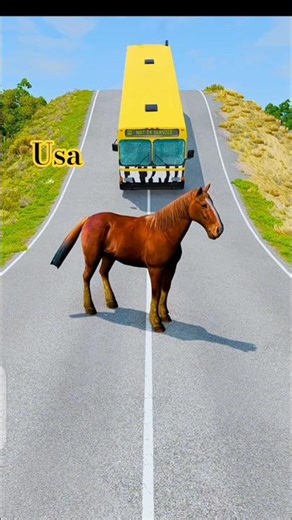 Beautiful Cars & Longer Bus vs Big Dog 3D Character Model #beamng #usagame #usa