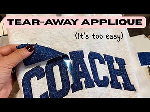 HOW TO MACHINE EMBROIDERY APPLIQUE TUTORIAL WITH GLITTER VINYL~HTV Glitter Vinyl - fall sweatshirt