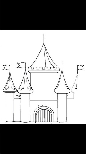 How to Draw a Fairy Castle 🧚‍♀️🏰 | Kids Drawing #Shorts