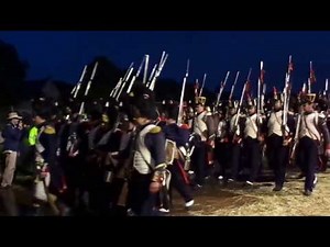 Waterloo 2015 June 20 2015 French Imperial Old Guard marching with band