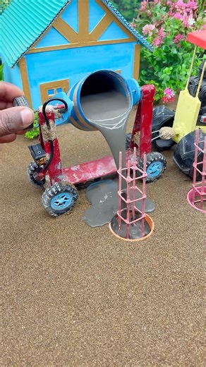 DIY Mini Tractor Construction Machine 🚜 | Mini Tractor Cement Work Video #shorts #youtubeshorts