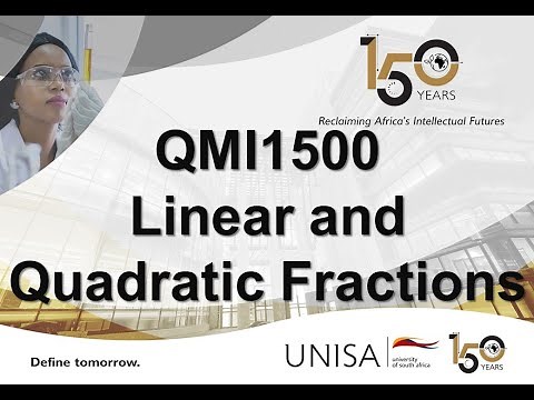 QMI1500 Linear and Quadratic Fractions
