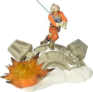 Star Wars Black Series Luke Skywalker Statue Centerpiece - Action Packed Display of a Classic Scene - Light Up Feature - 3 AAA Batteries Not Included - Add More Characters to Build the Scene