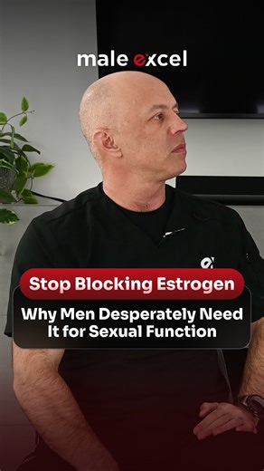 Male Excel on Instagram: "Estrogen is essential for men — and blocking it comes at a serious cost. ⚠️ Dr. Peter Fotinos breaks it down: 📉 Increased risk of heart attack, stroke, Alzheimer’s, and prostate cancer 🍽️ More body fat, less muscle ⚠️ Erectile dysfunction caused by impaired vascular function Estrogen helps blood vessels relax — a critical step in getting and maintaining an erection. It’s not just a “female hormone.” It’s vital to male health, performance, and longevity. 🧬 At @maleexc