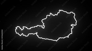 Map of Austria, Austria outline, Animated close up map of Austria