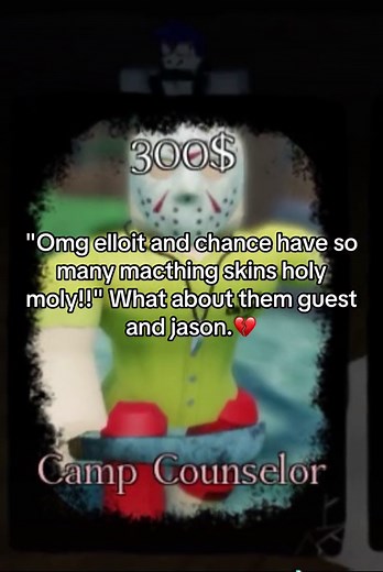 We forgot about them omg!!!! Whats up with then matching there skins like elloit and chance? But likely its cool and fricky awesome😎😎 #forsakens #roblox #guestforsaken #jasonforsaken #fyp