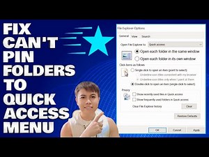How To Fix Can't Pin Folders To Quick Access Menu in Windows 10