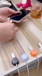 9 Pack Cord Organizer, Spring Cable Management, Adhesive Cute Cable Holder Clips, Phone Charger Wire Keeper for Desk Nightstand Car Office (9-Pack Orange)