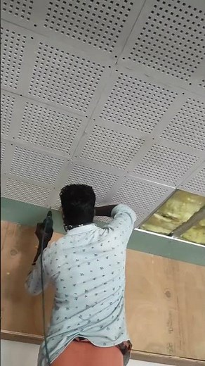 drop ceiling installation #diy #construction #renovation #easypeasy