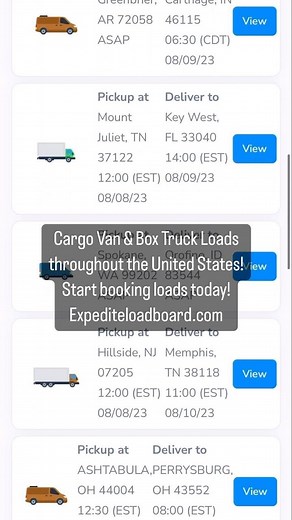 Expedite Load Board | Cargo van loads? Box truck loads? Look no more, you’ve come to the right spot to book loads for your cargo vans & box trucks! We have loads... | Instagram