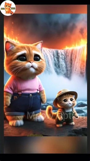 Emotional Ai Cat Video 😥 || Cat Fire Video 🔥 #cute #cat #ai #kitten #shorts