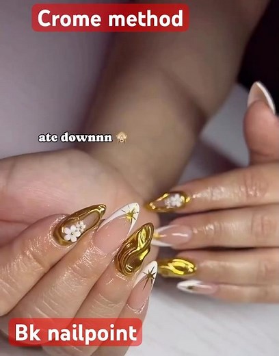 Tutorial chrome art #SimpleNailArt#lovenails #Design #AcrylicNails#tutorialnailart #lovenails #nails