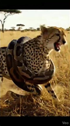 #Python Encounter Cheetah | Intense Wildlife Moment in the Jungle | Nature Documentary#shorts