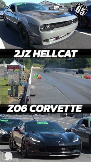 Z06 Corvette vs 2JZ Swapped Hellcat! (65-MPH Pocono Roll Race) 🇺🇸vs🇯🇵