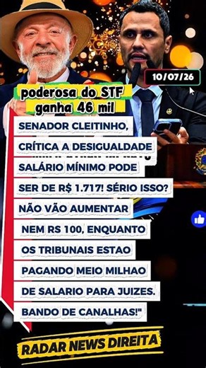 🔴 URGENT! Senator Cleitinho criticizes salary inequality between the Supreme Court and the Brazil...