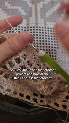 filet crochet ~ it has a nice ring to it #crochet #yarn #crochetersoftiktok