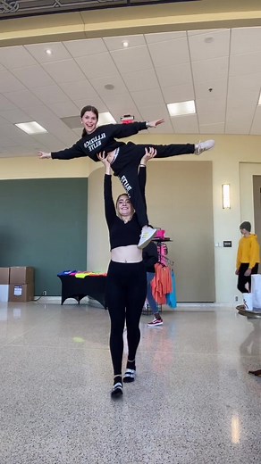 My lil stunt partner :) @elleerickson09 #fyp #dancecomp #twopersonstunts