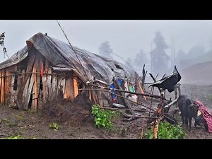 Nepali mountain village life during rainy day | nature the beautiful mountain village lifestyle