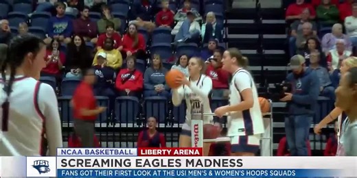 USI Men’s & Women’s Hoops gets fans hyped for the season, at Screaming Eagles Madness