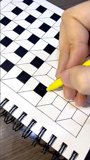 How to Draw a 3D Optical Illusion Square! (Step-by-Step for Beginners)