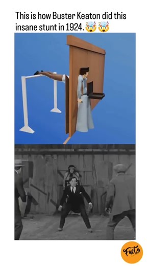 FACTS⚠️ on Instagram: "In *Sherlock Jr.* (1924), Buster Keaton appears to jump into a woman's body using clever editing and a body double. The camera cuts at the moment of contact, swapping Keaton with the woman, creating a seamless illusion of transformation -all done with precise timing and a fixed camera. Follow for more @fact.fusion_0x #viral #mindbilowing #intrestingfact #expore #fyp #knowlegde #amazing #trendingreels #viralreel #reel #science #animation #movie #stud #instagram #intersting"