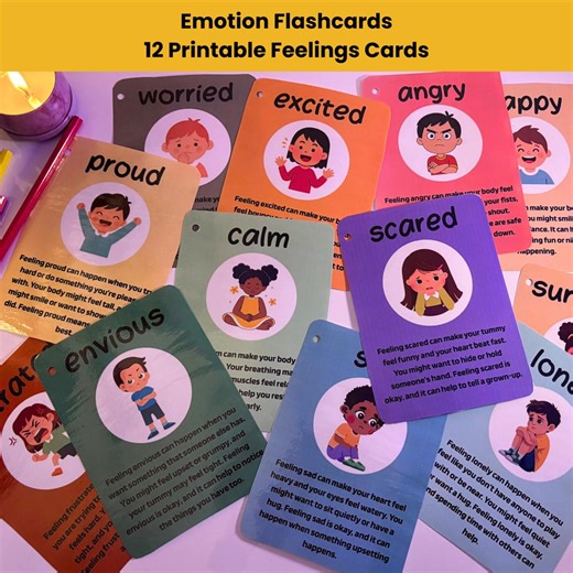 Emotions Flashcards for Kids | Feelings Cards Printable | Social Emotional Learning | EYFS Emotions PDF - Etsy