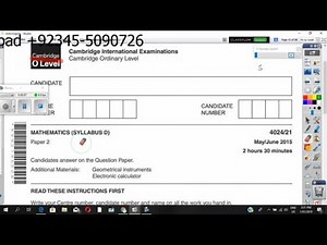 May/June 2015 O' Level Math Paper 2,Quick Revision of all topics paper (Math is Life!!)2