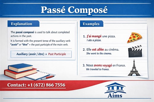 AIMS ( IELTS / PTE / CELPIP / FRENCH ) on Instagram: "Let’s revise the rules of Passé composé today!! #french #canadapr #canada"