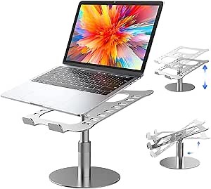 Adjustable Laptop Stand, Ergonomic, Portable, Compatible with 11-17" Laptops, Silver