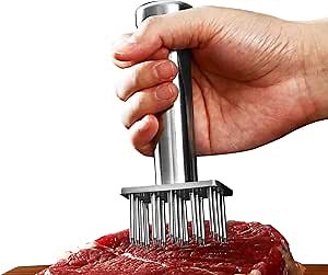 Amazon.com: 304 Stainless Steel Meat Tenderizers with 18 Sharp Needles, Solid Meat Tenderizer Tool One-Piece Design, Heavy Duty Chicken Tenderizer for Tenderizing Steak, Beef, Pork, Dishwasher Safe: Home & Kitchen