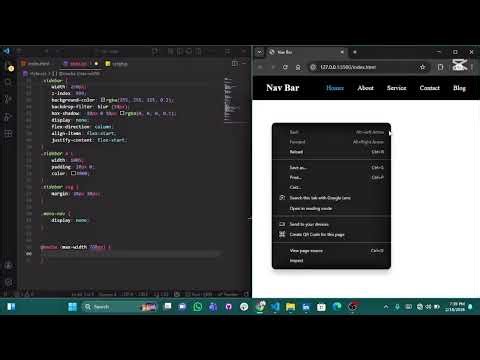 How to build a responsive Navigation Bar with HTML & CSS & little JavaScript (step by step)