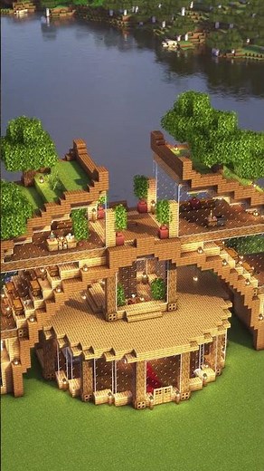 Minecraft Survival Circle House🏠 Get the 3D Build Guide on Heybuilds.com 🧷Link in Bio! #minecraft