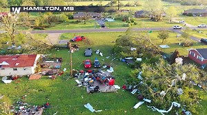 Sunlight reveals the damage left behind in Hamilton, Mississippi after a tornado ripped through the area overnight. | WeatherNation